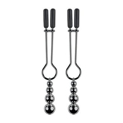 Hella Raw Selopa Beaded Nipple Clamps Black Chrome