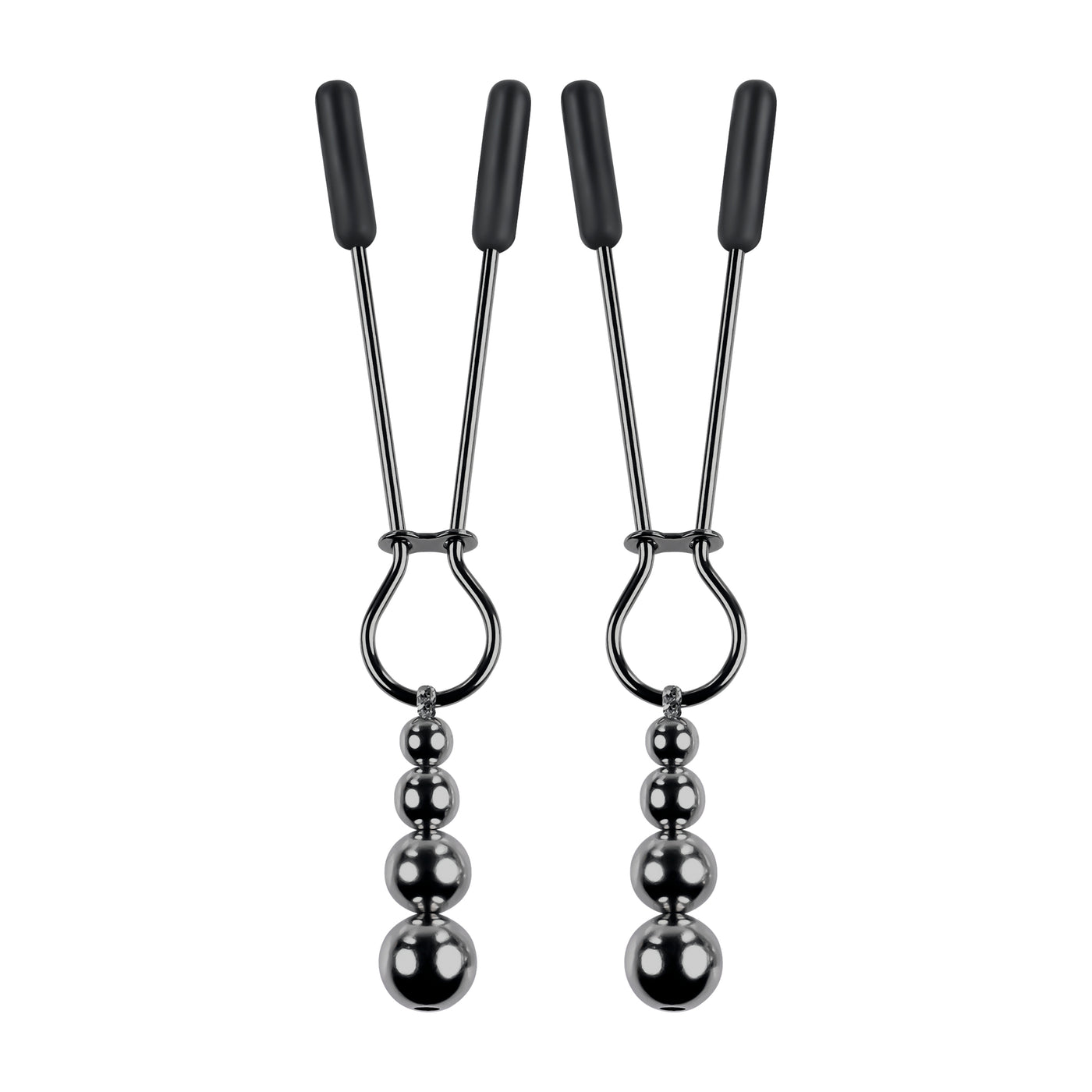 Hella Raw Selopa Beaded Nipple Clamps Black Chrome