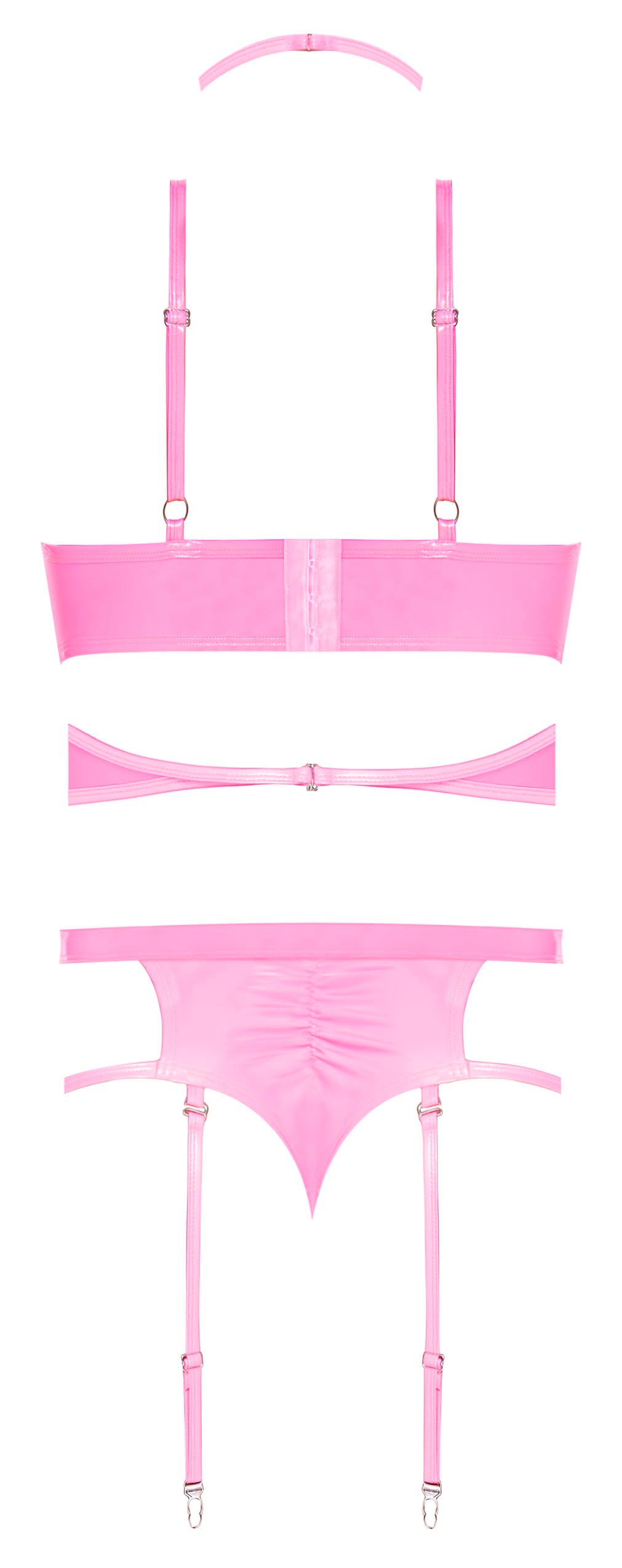 Hella Raw Club Candy Bra Harness & Panty Pink L/xl