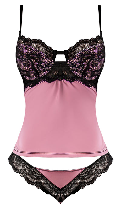 Hella Raw Sensual Desires Cami & Cheeky Panty Mauve S/m