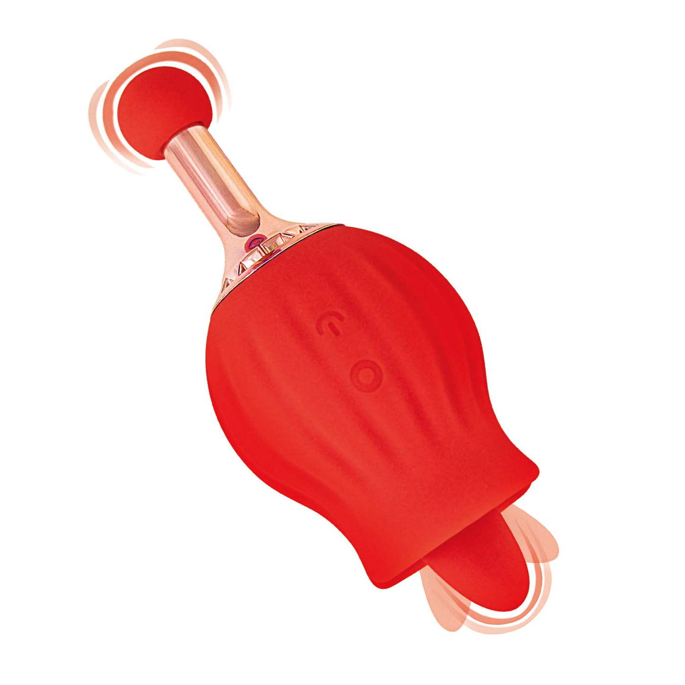 Hella Raw Clit-tastic Rose Bud Dual Massager Red