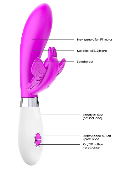 Hella Raw Alexios Butterfly & G-spot Vibrator Fuchsia