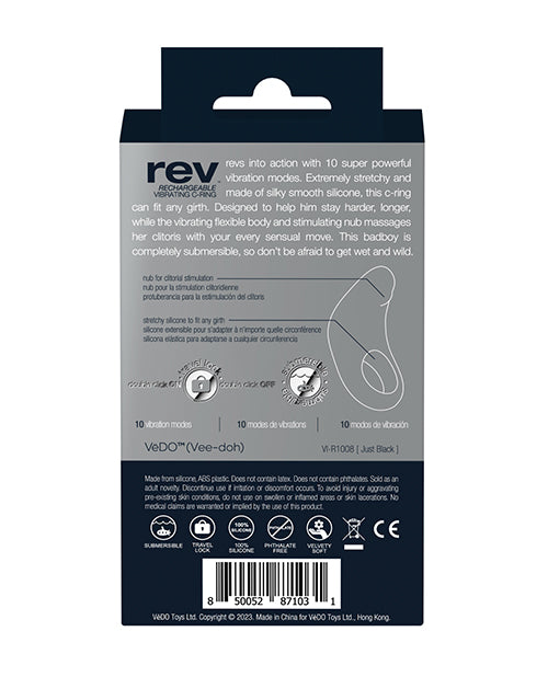 Hella Raw Vedo Rev Rechargeable C-ring Vibrating Black