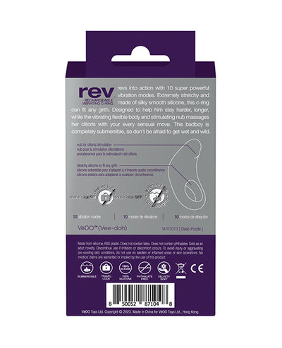 Hella Raw Vedo Rev Rechargeable C-ring Vibrating Purple