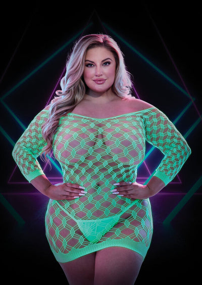 Hella Raw Lapdance Glow In The Dark Mini Dress Q/s