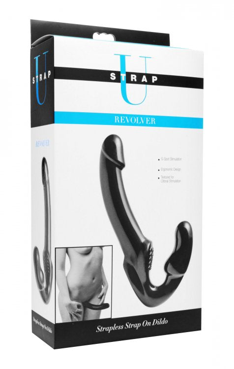 Hella Raw Strap U Revolver Strapless Strap On Dildo Black