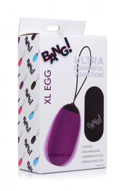 Hella Raw Bang! Xl Vibrating Egg Purple