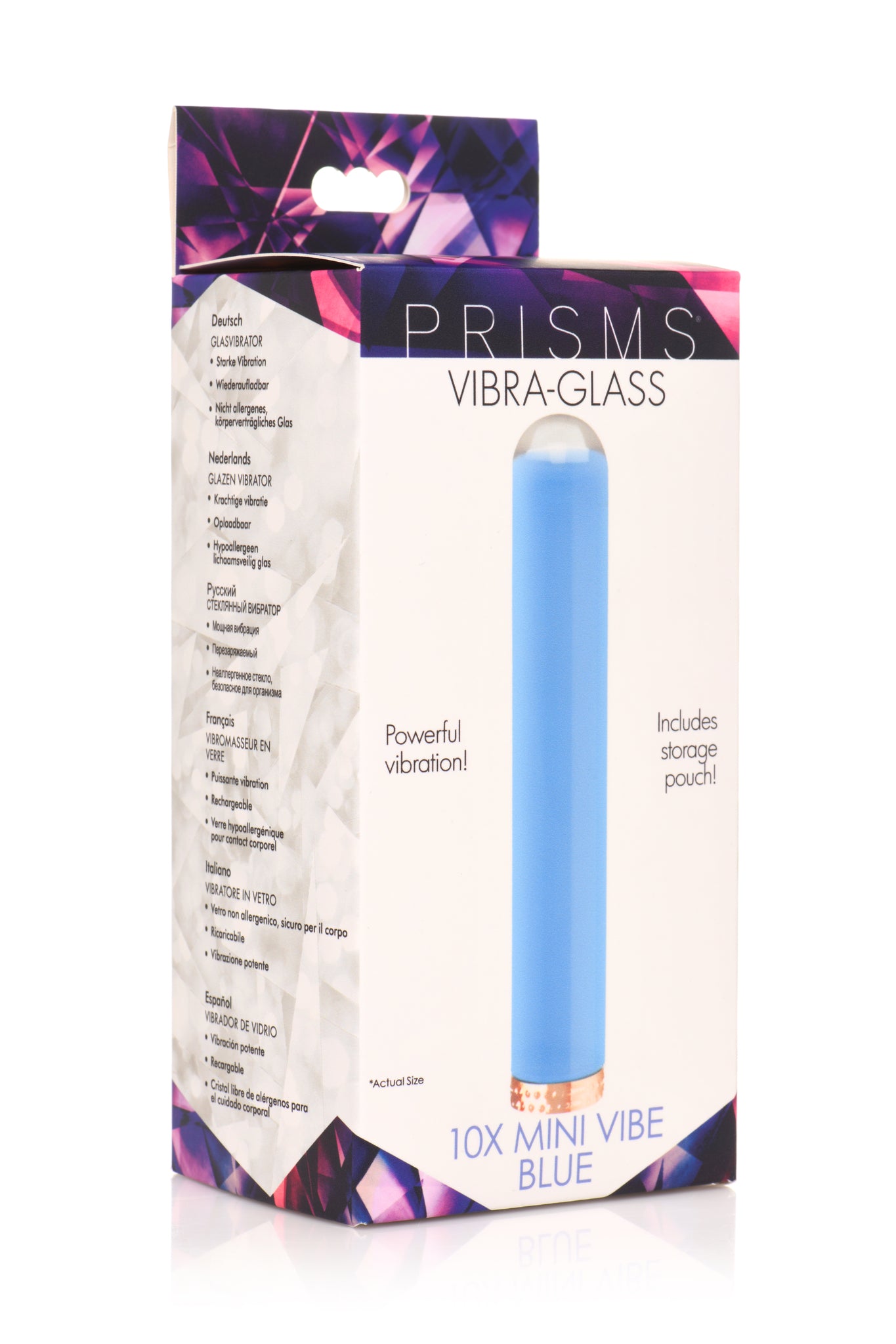 Hella Raw Prisms Vibra-glass 10x Mini Vibe Blue