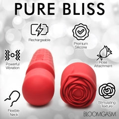 Hella Raw Bloomgasm Pleasure Rose Wand 10x W/ Rose Attachment