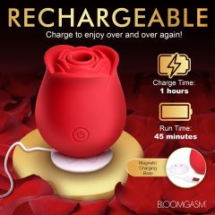 Hella Raw Bloomgasm The Perfect Rose Clit Stimulator Red