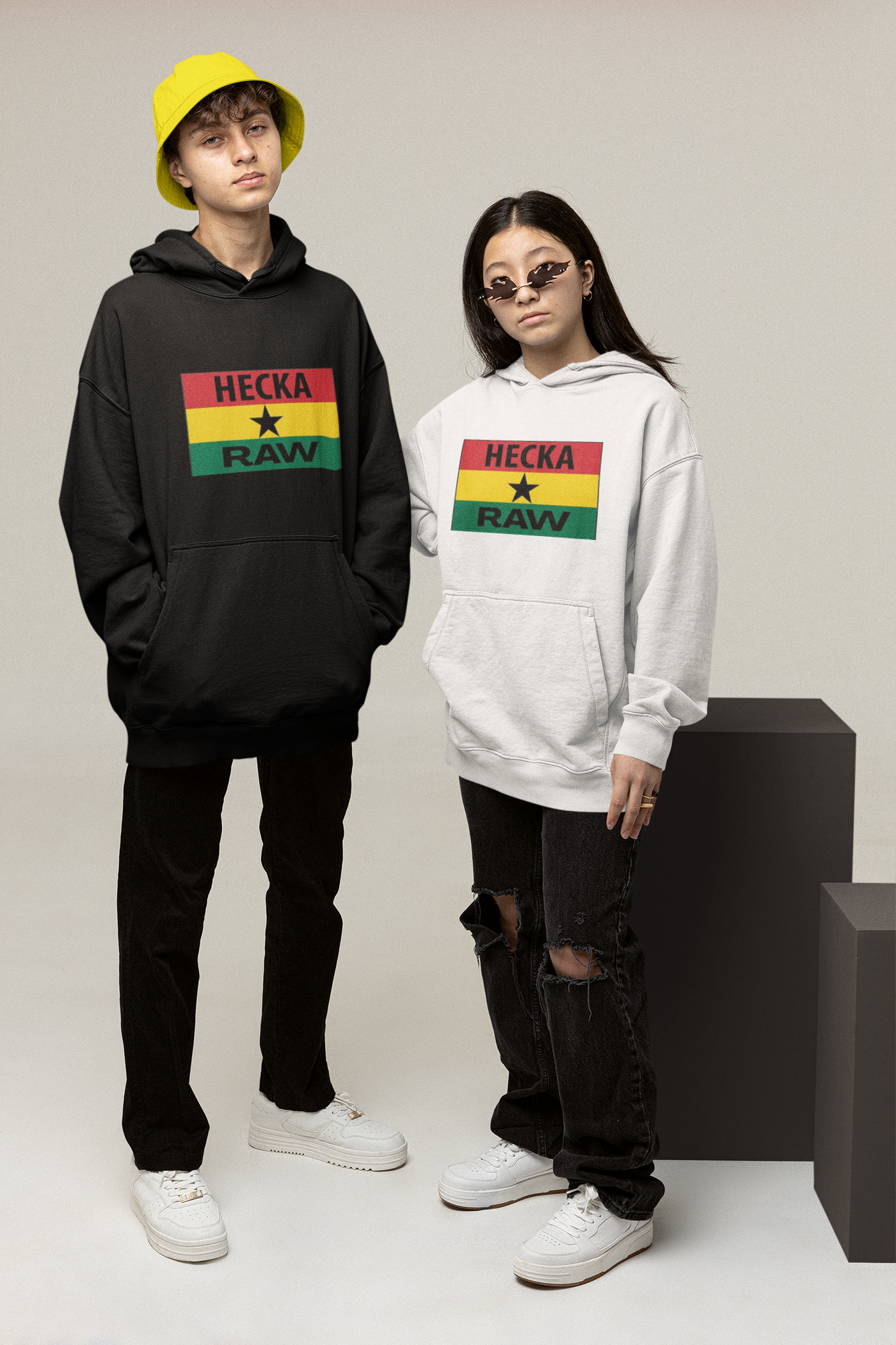 Hecka Raw Youth  Black Star Hoodie