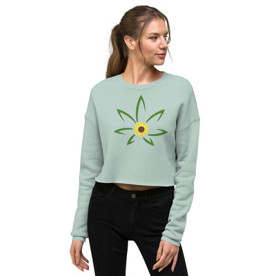 Hella Raw Sunflower Womens Crop Sweatshirt