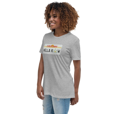 Hella Raw Cali License Plate Unisex Women's Relaxed T-Shirt