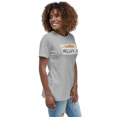 Hella Raw Cali License Plate Unisex Women's Relaxed T-Shirt