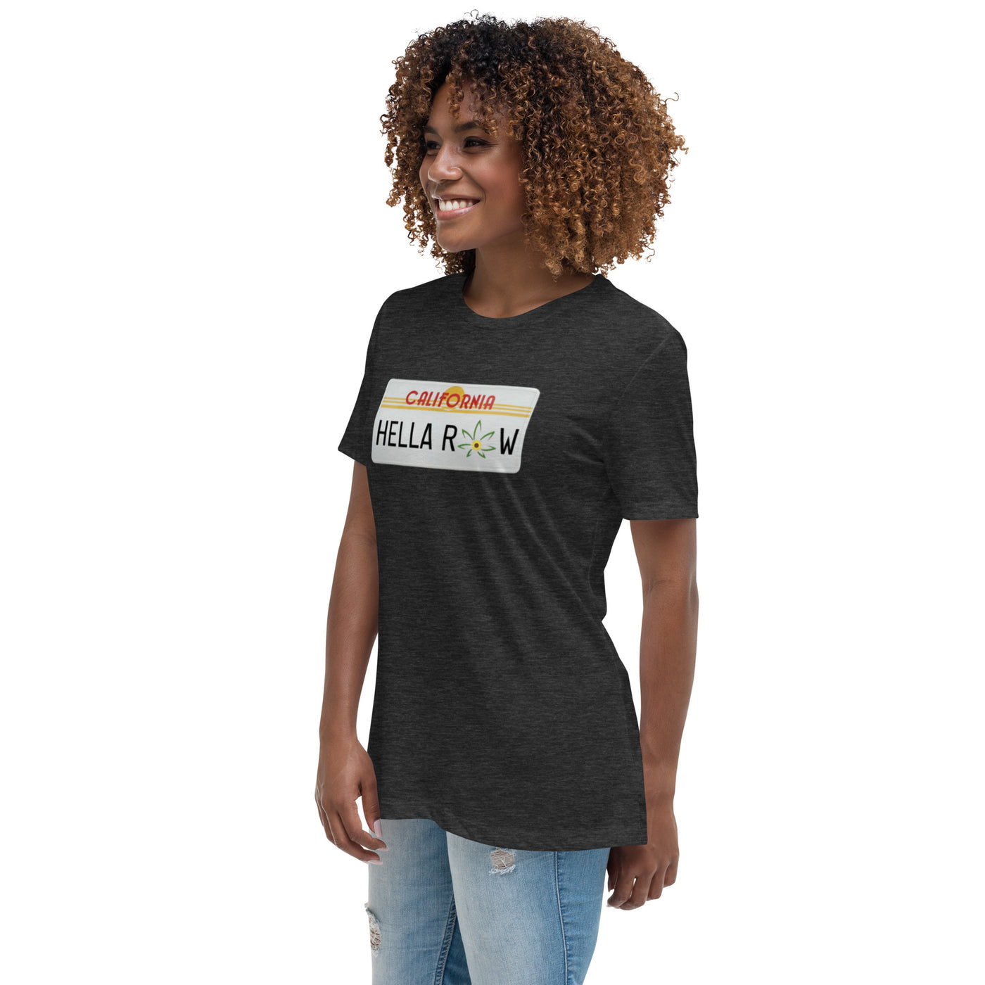 Hella Raw Cali License Plate Unisex Women's Relaxed T-Shirt