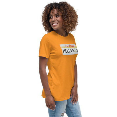 Hella Raw Cali License Plate Unisex Women's Relaxed T-Shirt