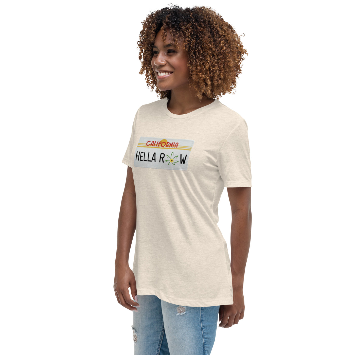 Hella Raw Cali License Plate Unisex Women's Relaxed T-Shirt