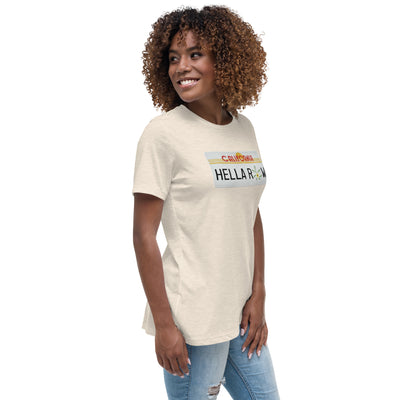 Hella Raw Cali License Plate Unisex Women's Relaxed T-Shirt