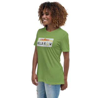 Hella Raw Cali License Plate Unisex Women's Relaxed T-Shirt