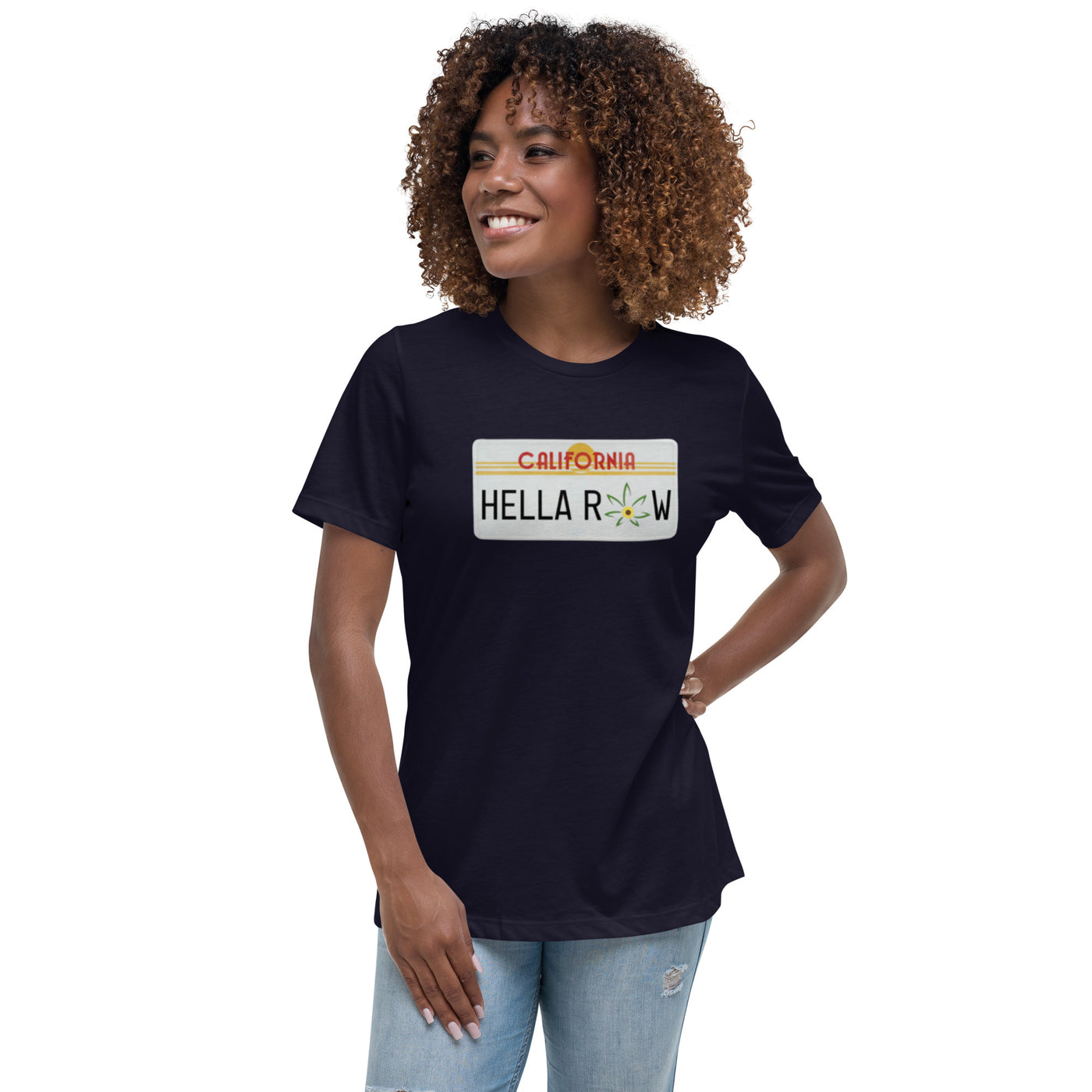 Hella Raw Cali License Plate Unisex Women's Relaxed T-Shirt