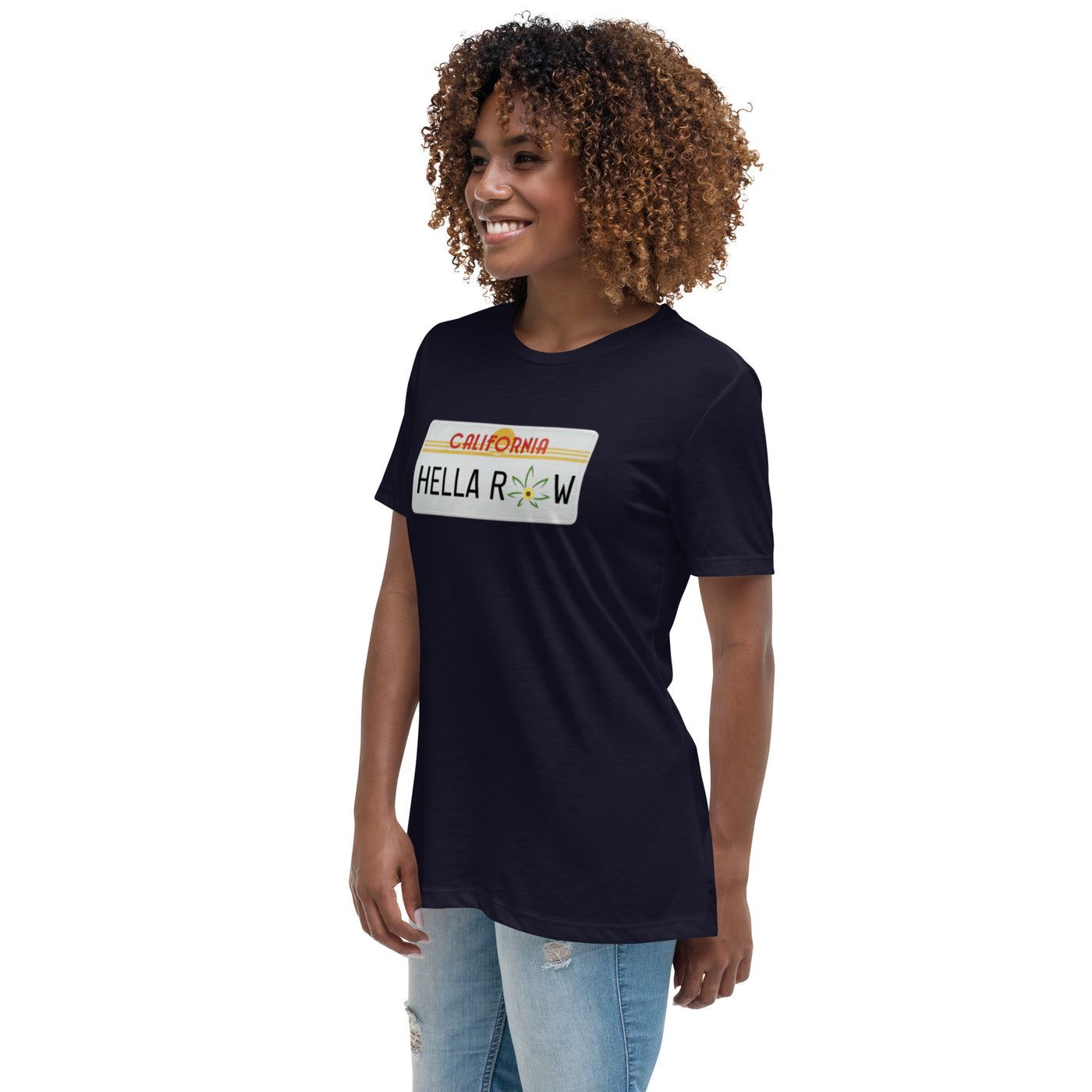 Hella Raw Cali License Plate Unisex Women's Relaxed T-Shirt