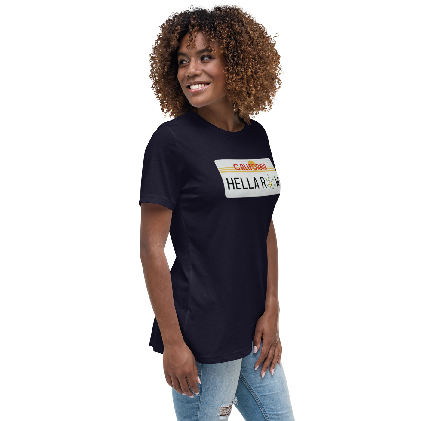 Hella Raw Cali License Plate Unisex Women's Relaxed T-Shirt