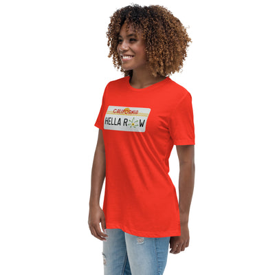 Hella Raw Cali License Plate Unisex Women's Relaxed T-Shirt