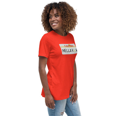 Hella Raw Cali License Plate Unisex Women's Relaxed T-Shirt