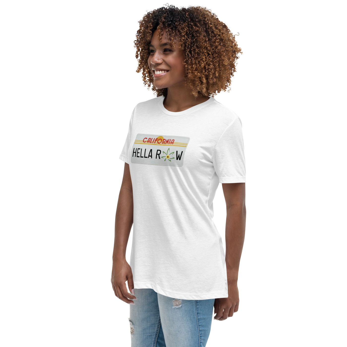 Hella Raw Cali License Plate Unisex Women's Relaxed T-Shirt