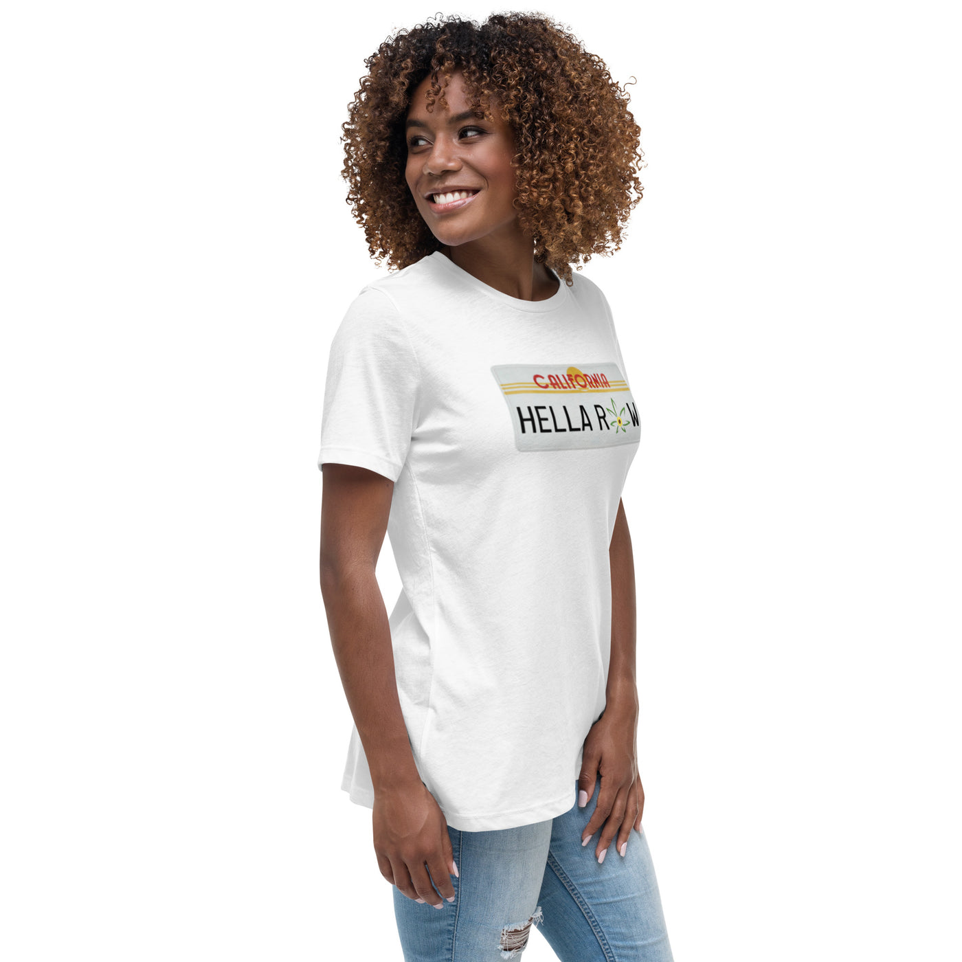 Hella Raw Cali License Plate Unisex Women's Relaxed T-Shirt