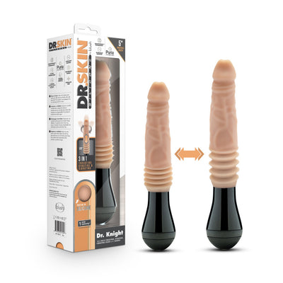 Hella Raw Dr. Skin Dr. Knight Thrusting Gyrating Vibrating Dildo Beige