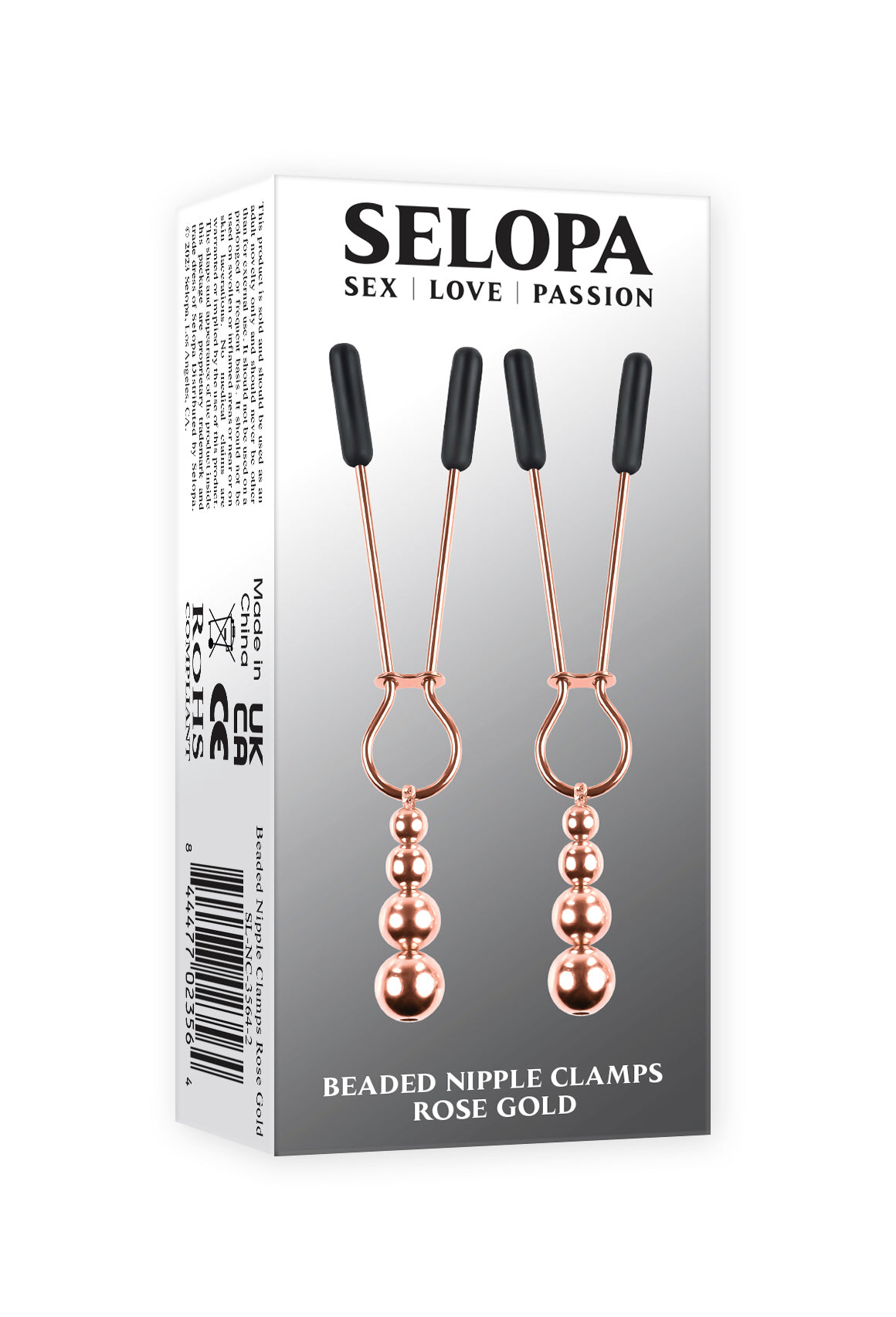 Hella Raw Selopa Beaded Nipple Clamps Rose Gold