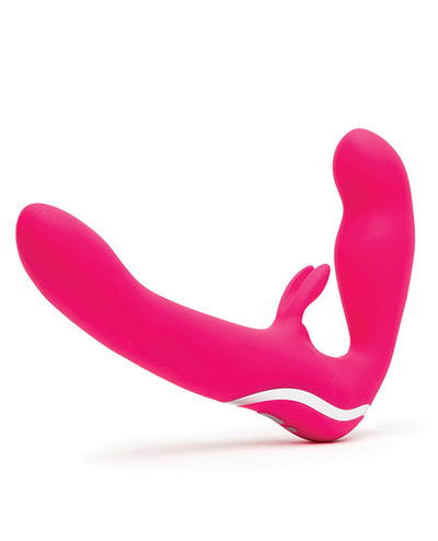 Hella Raw Happy Rabbit Rechargeable Pink Vibrating Strapless Strap On