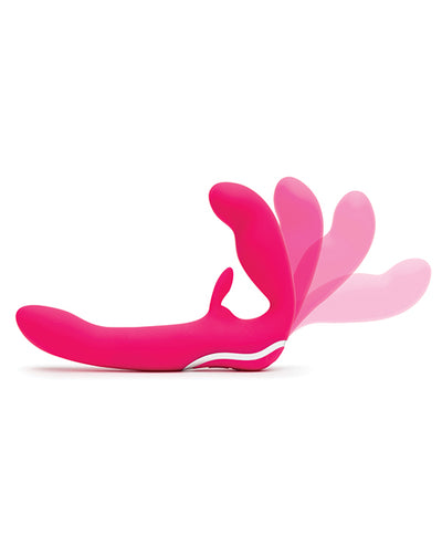 Hella Raw Happy Rabbit Rechargeable Pink Vibrating Strapless Strap On