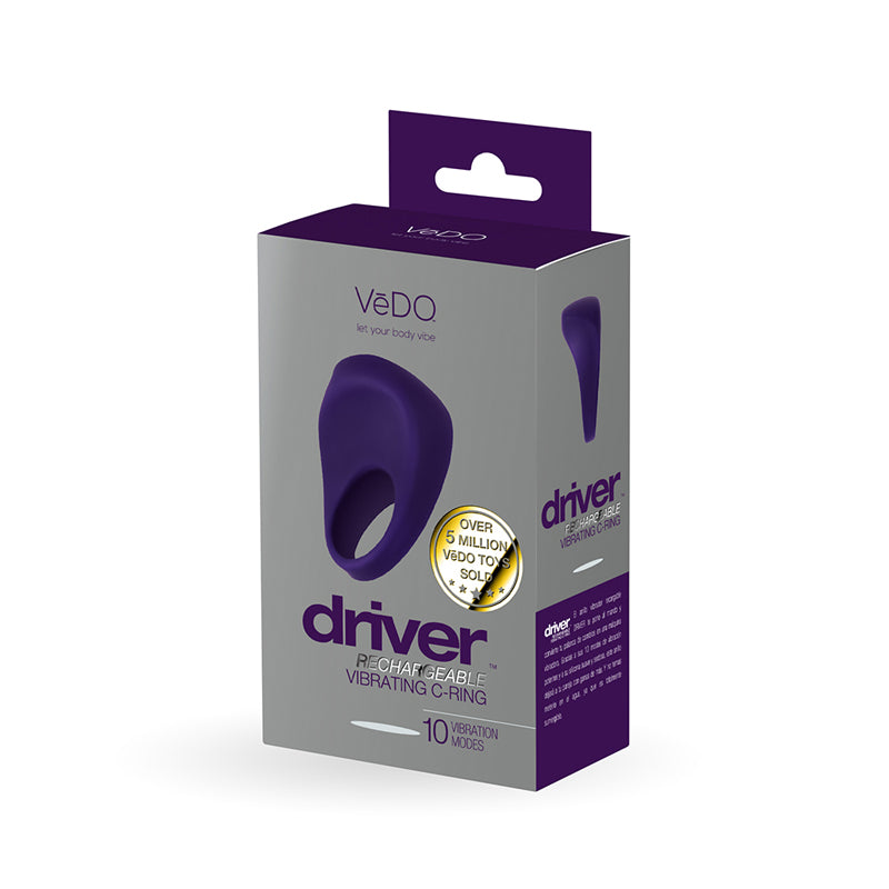 Hella Raw Vedo Driver Rechargeable Vibrating C-ring Purple