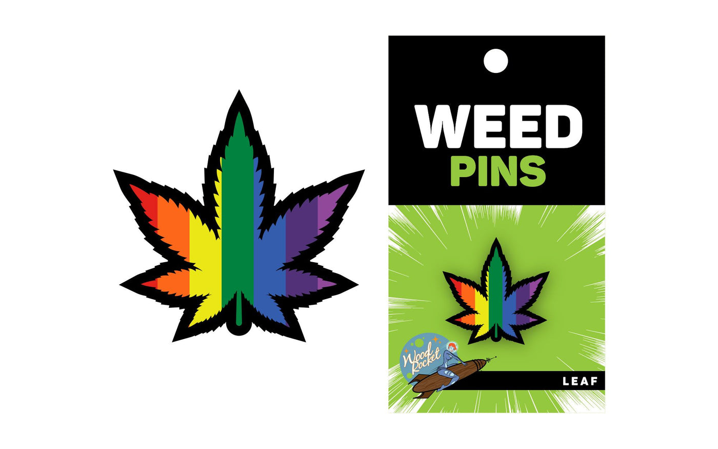 Hella Raw Rainbow Marijuana Leaf Pin