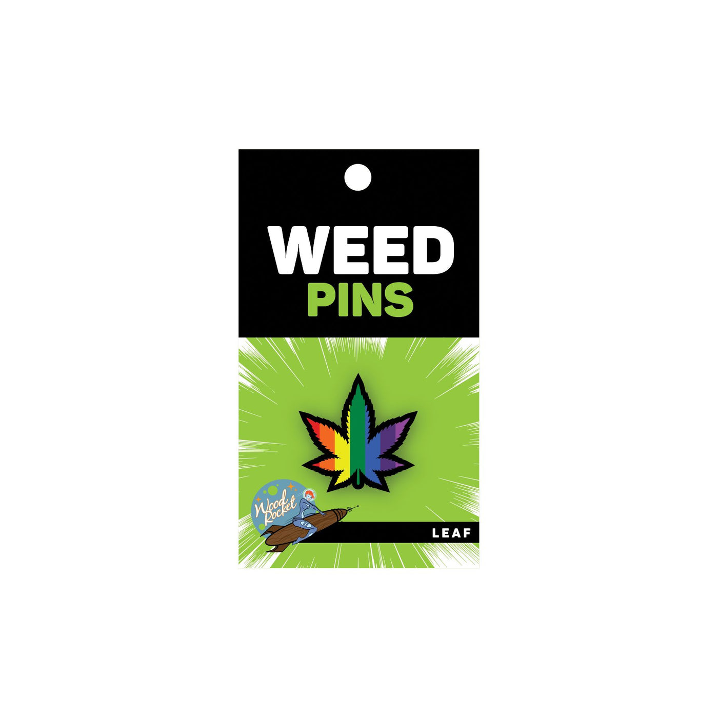 Hella Raw Rainbow Marijuana Leaf Pin