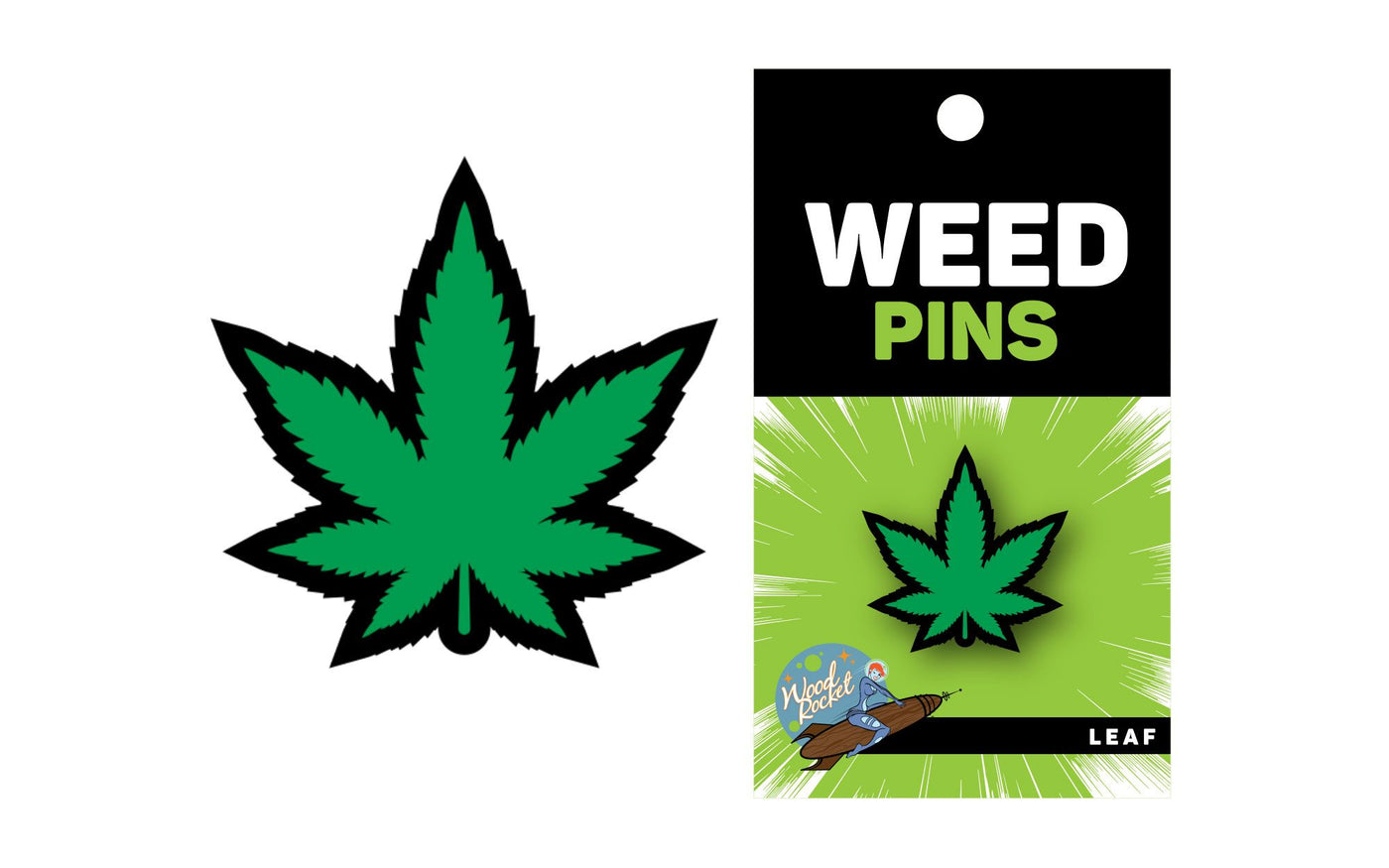 Hella Raw Green Marijuana Leaf Pin