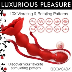 Hella Raw Bloomgasm Rose Twirl Vibrating & Rotating 10x Anal Beads