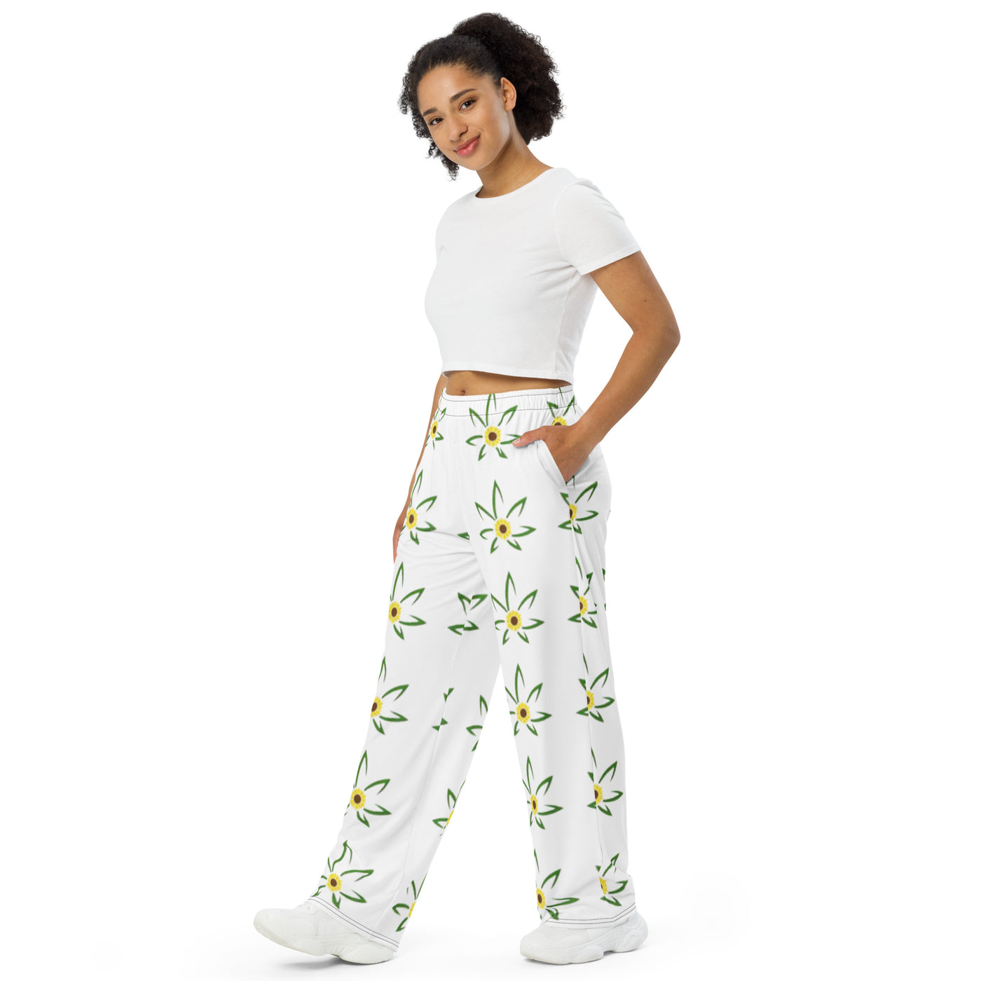 Hella Raw Sunflower All-over print unisex wide-leg pants