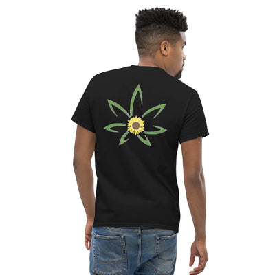 Hella Raw Men's classic T Shirt-Front and Sunflower Back Print