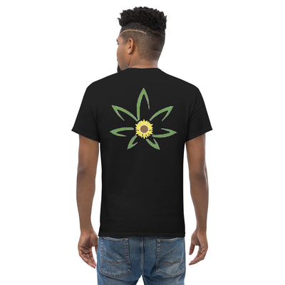 Hella Raw Men's classic T Shirt-Front and Sunflower Back Print