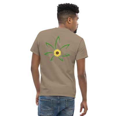 Hella Raw Men's classic T Shirt-Front and Sunflower Back Print