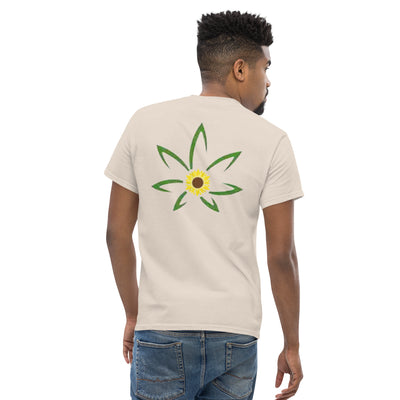 Hella Raw Men's classic T Shirt-Front and Sunflower Back Print