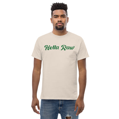 Hella Raw Men's classic T Shirt-Front and Sunflower Back Print