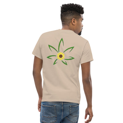 Hella Raw Men's classic T Shirt-Front and Sunflower Back Print