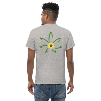 Hella Raw Men's classic T Shirt-Front and Sunflower Back Print