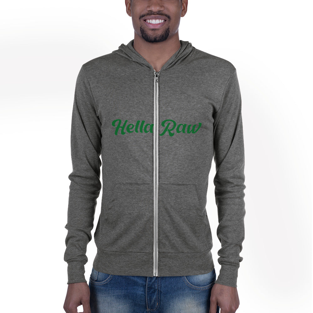 Hella Raw Unisex zip hoodie