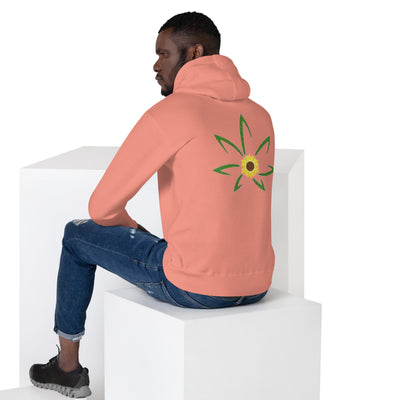 Hecka Raw Mens Hoodie Sunflower Back Print