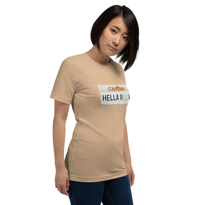 Hella Raw Cali License Plate Unisex t-shirt